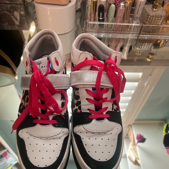 Pink and cheetah print Nike air forces high top - Picture 2 of 3